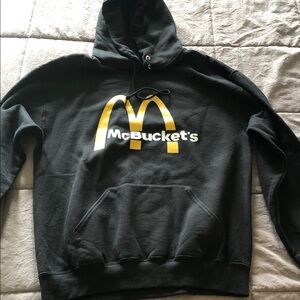 Black Hoodie with Mcbuckets Logo - Men's Pullover Sweatshirt